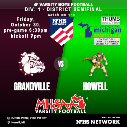Varsity Football Grandville vs Howell NFHS Network logo