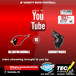 Varsity Football Millington at Sandusky YouTube logo